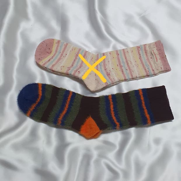 그린 블루 오렌지 브라운 스트라이프 양말