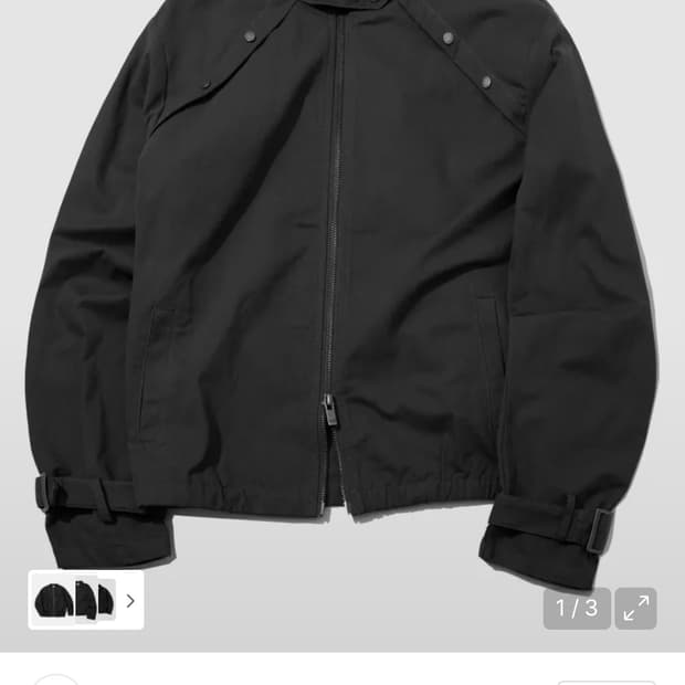 플레이스 스튜디오 하이넥 스탠다드 스트랩 비조 포인트 블루종 집업 자켓