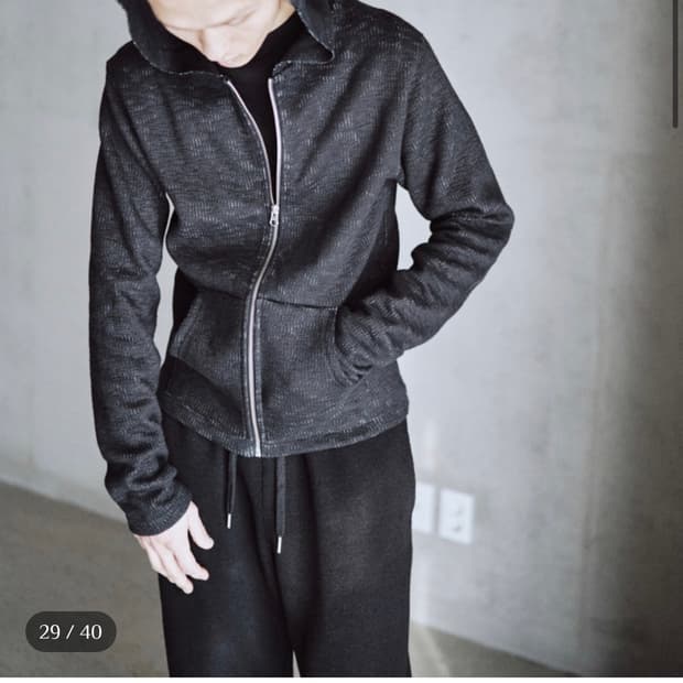 [2]Mono prive textured hoodie zip black