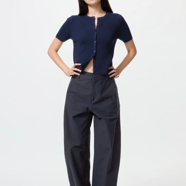 !미착용! 유니클로 저지배럴레그팬츠 네이비