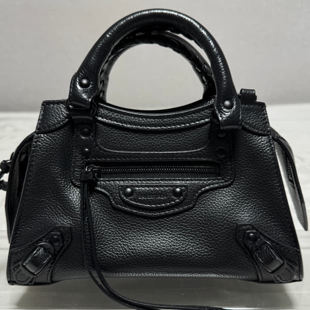 나노x) 발렌시아가 네오 클래식 미니 올블랙 백 가방