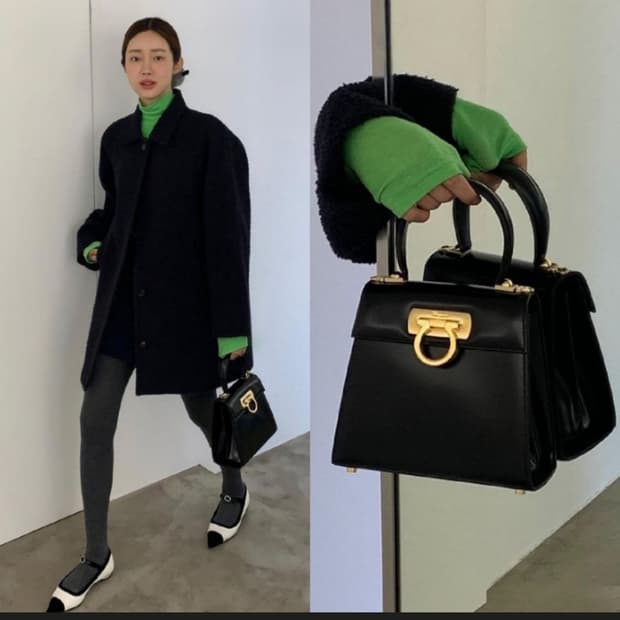 페라가모 켈리백 금장 간치니 토트백 탑핸들 크로스백 차정원백 김