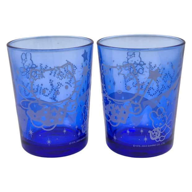 03s 고전 엔젤 키티 블루 텀블러 글라스 세트