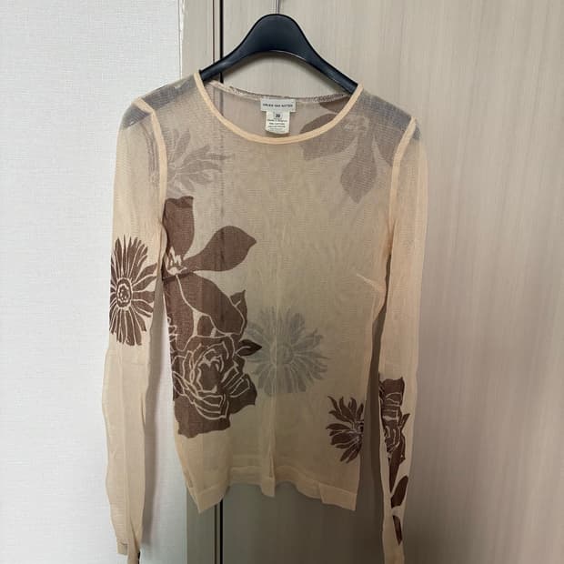 dries van noten flower mesh top