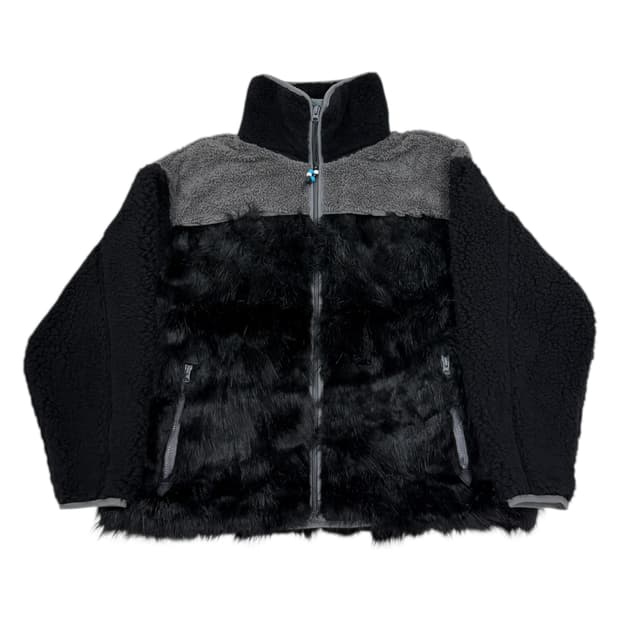 더오픈프로덕트 폭스 퍼 플리스 자켓 블랙