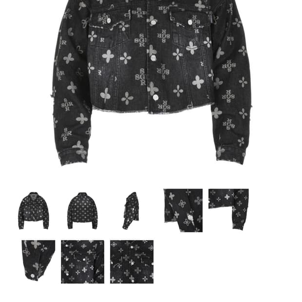 [L] 써저리 모노그램 클로버 데님 자켓