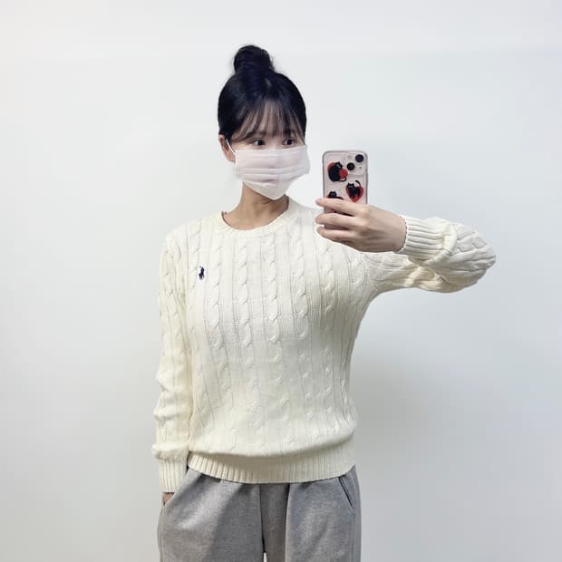 폴로 랄프로렌 케이블 니트 아이보리