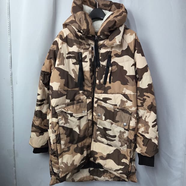 프리 (124) Missofo / 카모 패턴 후드 롱 패딩 점퍼
