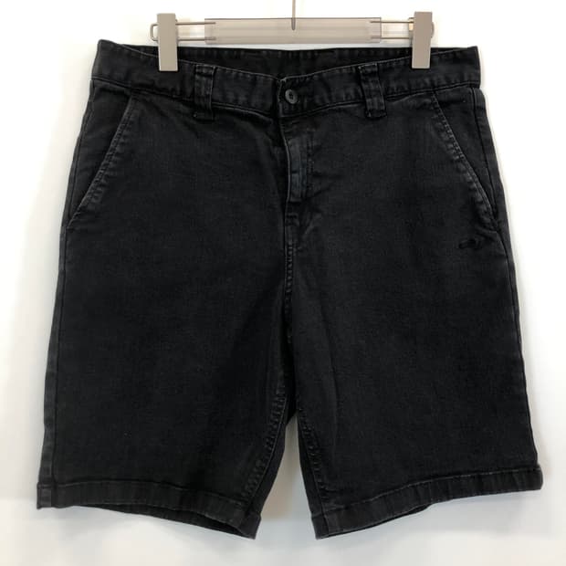 산타크루즈 자수 네온로고 흑청 데님쇼츠 33-34 인치