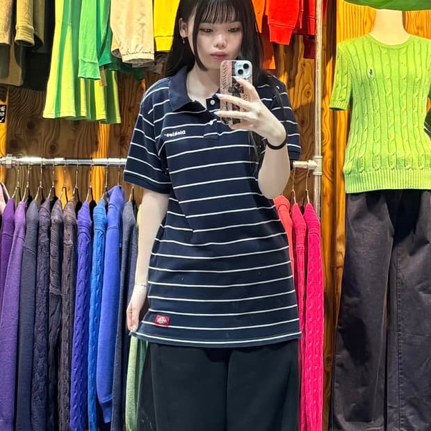 L 디키즈 네이비 스프라이트 카라 반팔티