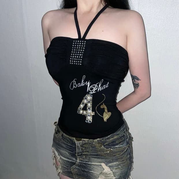 y2k baby phat 홀터넥 탑