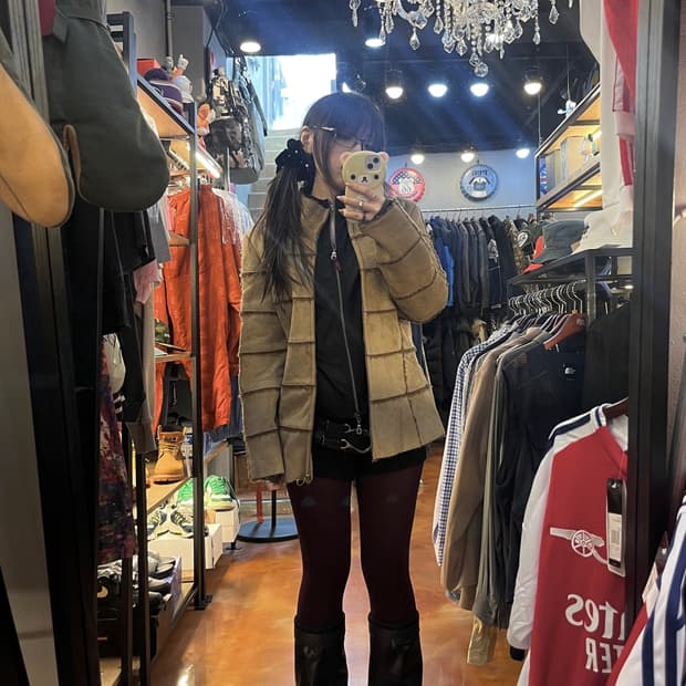 Grid Pattern Jacket (Beige)