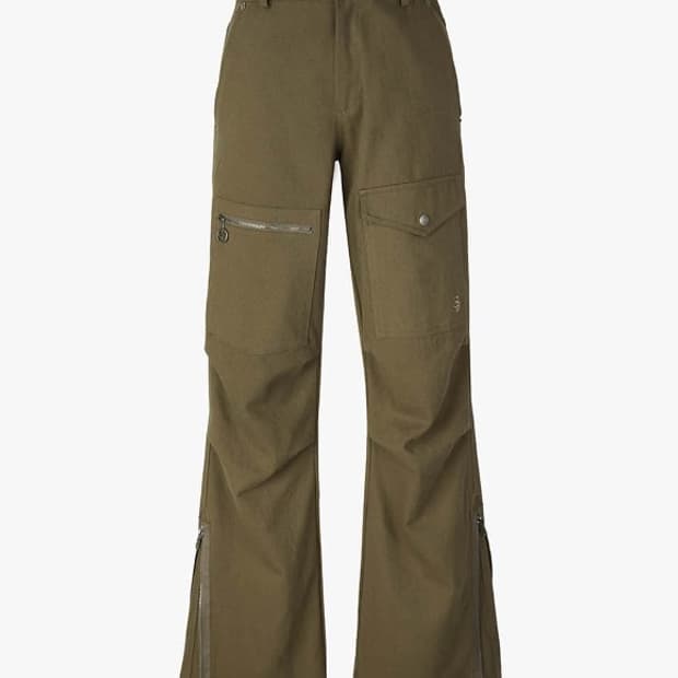 세릭 cerric 카키 카고 부츠컷 팬츠