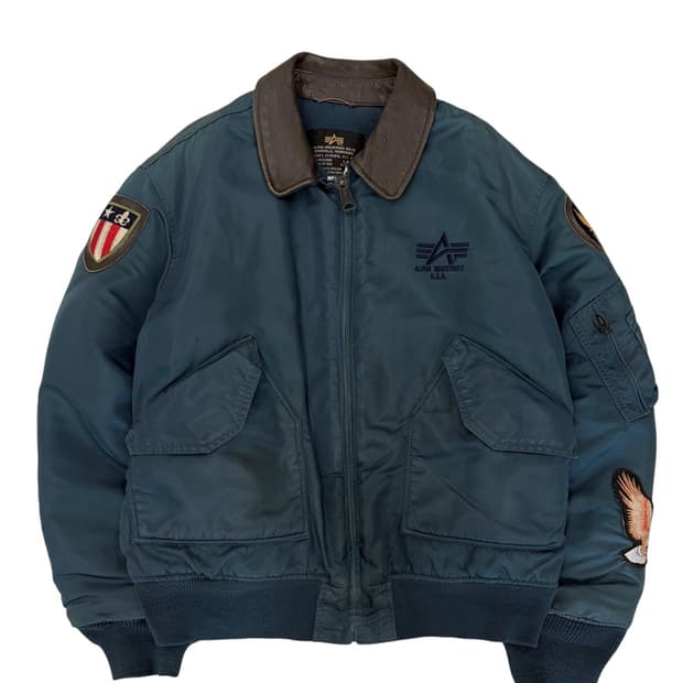 00s 알파인더스트리 CWU 항공자켓 블루그린 (L)
