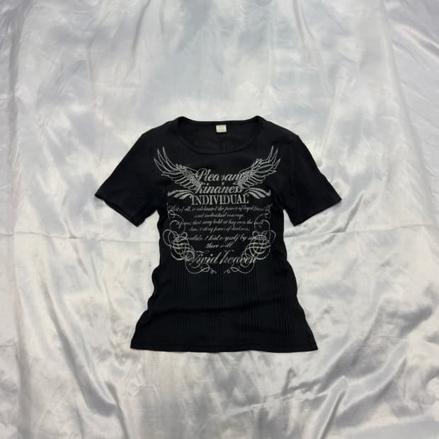Corn flake y2k fairy wings ribbed top