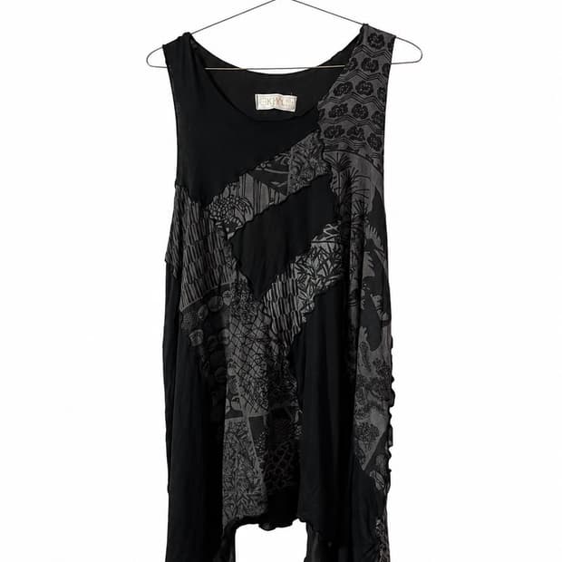 에스닉 패치워크 언발 튜닉 원피스