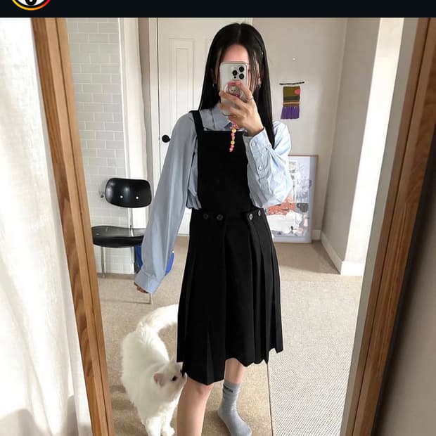 할로미늄 스쿨 드레스 블랙