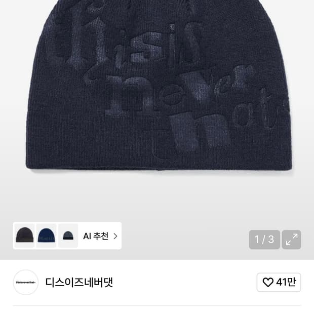 디스이즈네버댓 비니 네이비