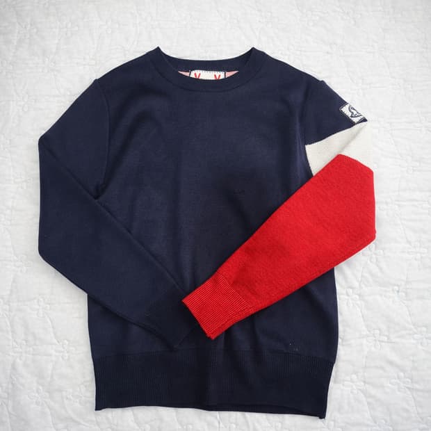 몽클레르 감마블루 네이비 배색 니트 맨투맨 M사이즈