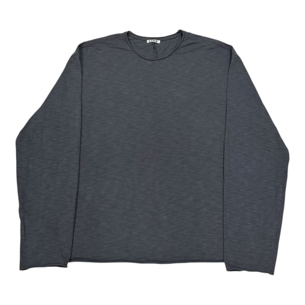 COOR 쿠어 타운슬럽 로우컷 롱슬리브 긴팔티 차콜 그레이 XL