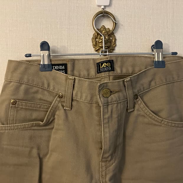 베이지 리 라이더 부츠컷 코튼팬츠