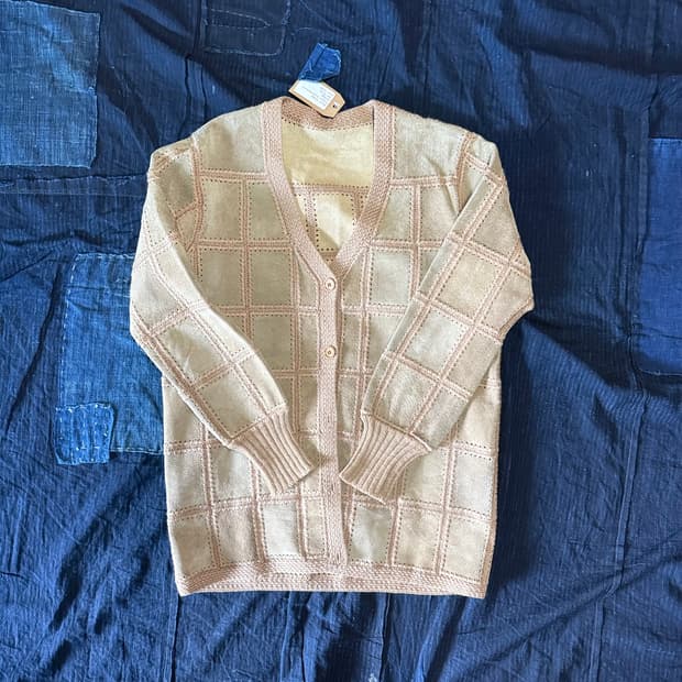 빈티지 스웨이드 패치워크 가디건 55-66