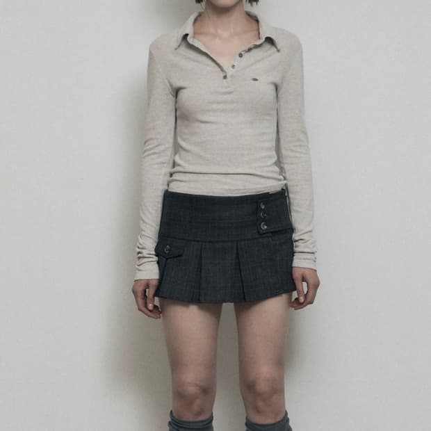 보헤미안서울 체크스커트 3 딥그레이 (택O)