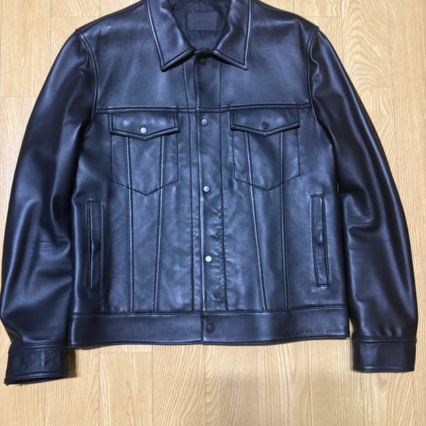 질스튜어트 뉴욕 양가죽 타입3 트러커 레더 자켓L