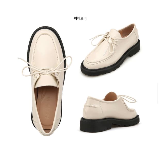 솔트앤초콜릿 라운드 토 스티치 청키 로퍼 아이보리