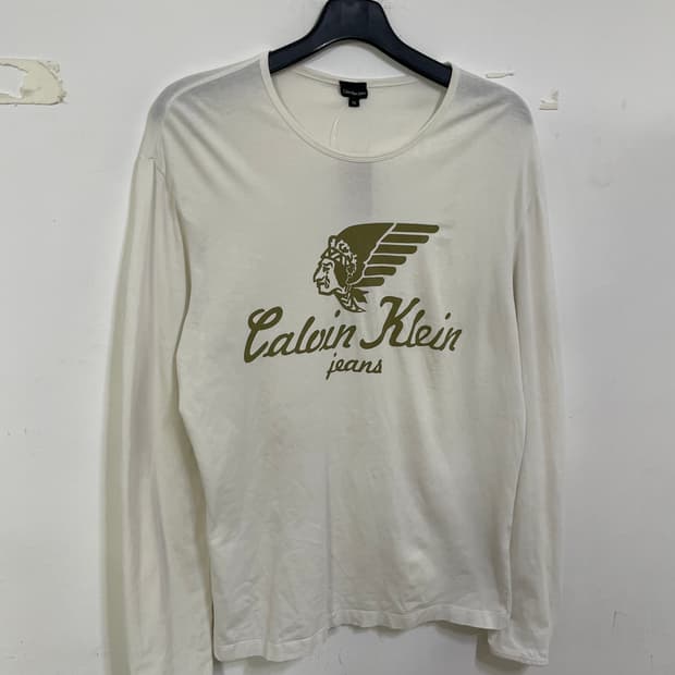 캘빈클라인 진 긴팔 티셔츠 화이트