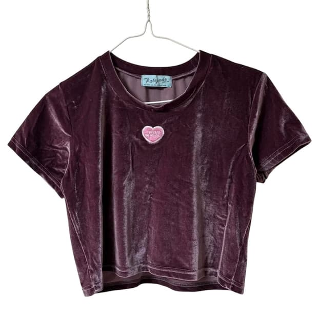 [새상품] 페일제이드 벨벳 하트 반팔티