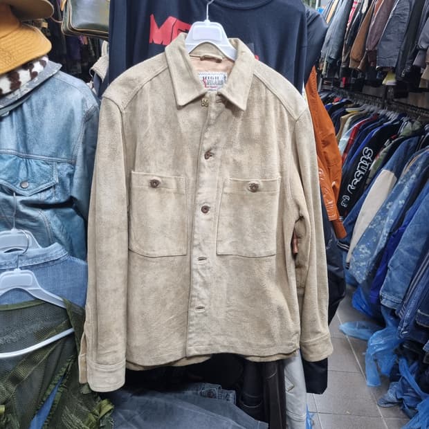 하이 스탠다드 빈티지 스웨이드 셔츠 자켓 베이지