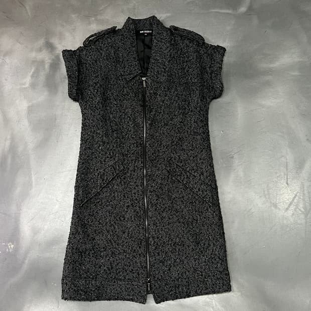  칼라거펠트 스팽글 트위드 집업 자켓 y14873