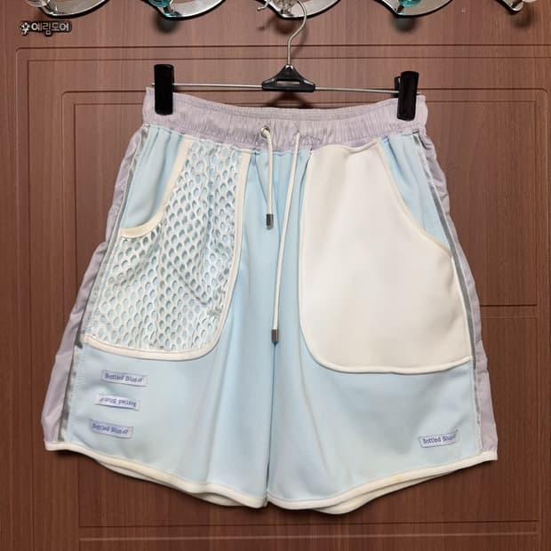 Bottled Blue 핸드메이드 서브컬쳐 아노깔 반바지 팬츠 스카이블루