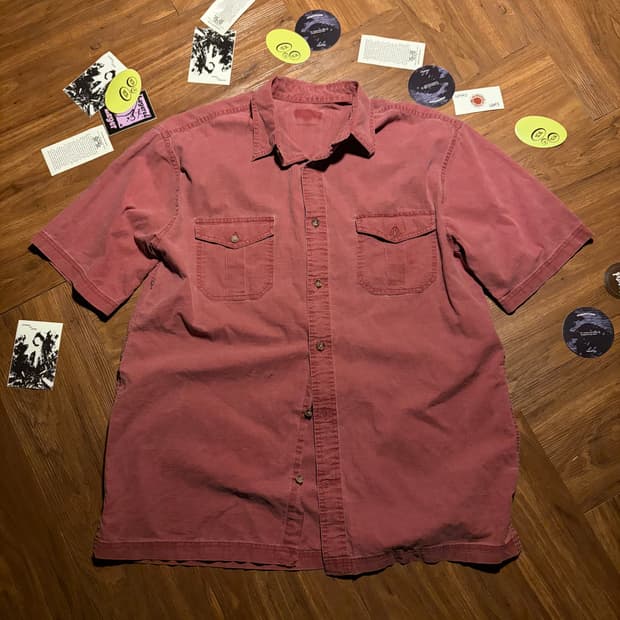 Pigment wash textured cotton work shirt