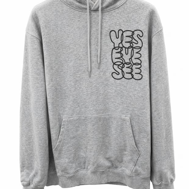 예스아이씨 그레이 로고 후드티 L