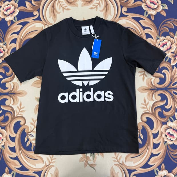 (L)아디다스 Adidas 트레포일 반팔티셔츠(블랙,새상품)