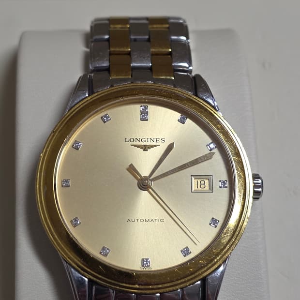 론진 금장 콤비 다이아 오토매틱 시계