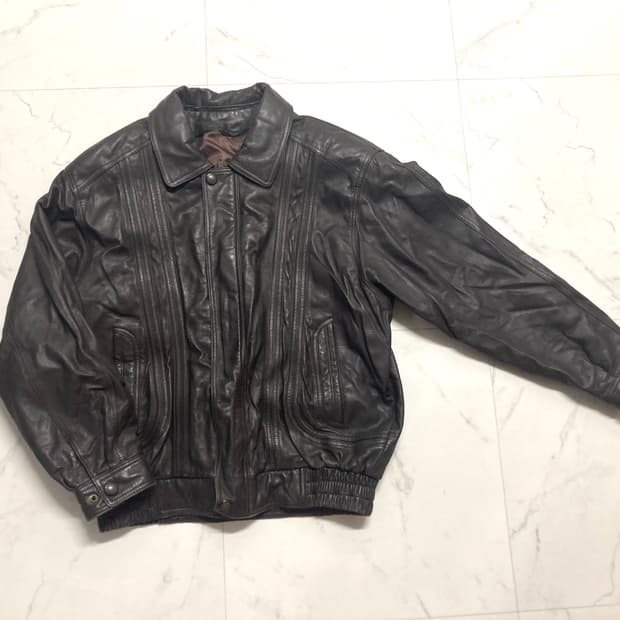 90s 양가죽 램스킨 A-2 레더 봄버 자켓 100-105