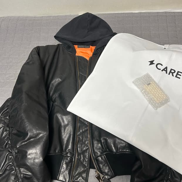 [M] 발렌시아가 레더 후드 봄버 가죽 자켓