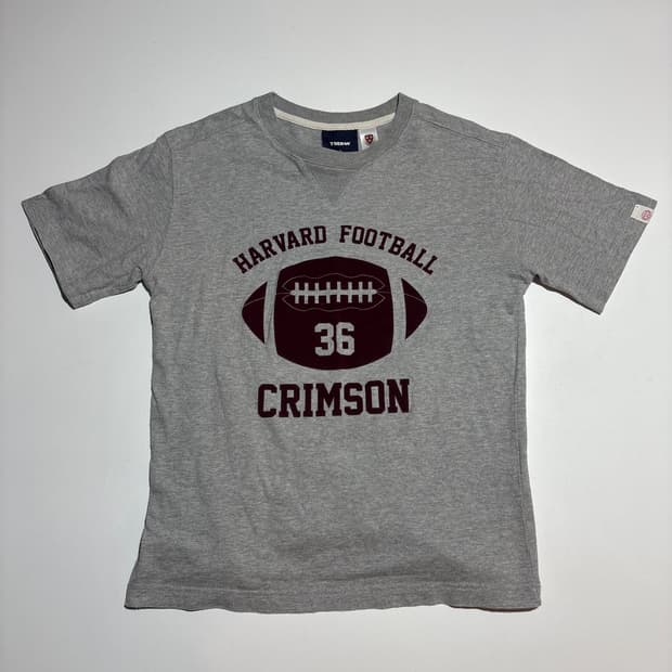 하버드 크림손 그레이 럭비 반팔티 