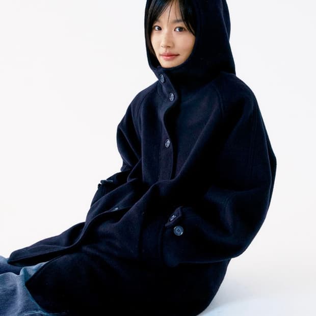 [무료배송] Oafish 오피쉬 리치 울 하프코트 네이비