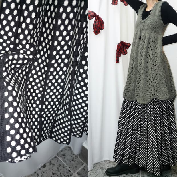 dot knit long skirt