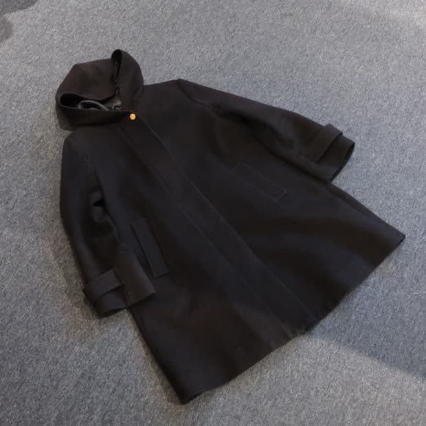 레이빔즈 오버 후드 울 코트