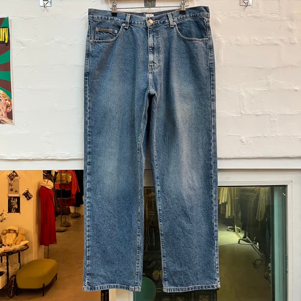 Calvin Klein 스트레이트 와이드 데님 진 36