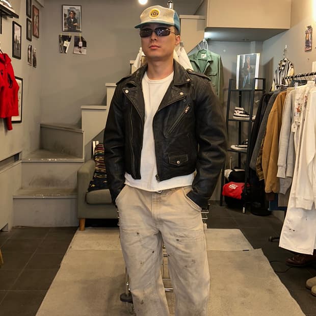 80-90‘s M.Flues cow-leather rider Jacket