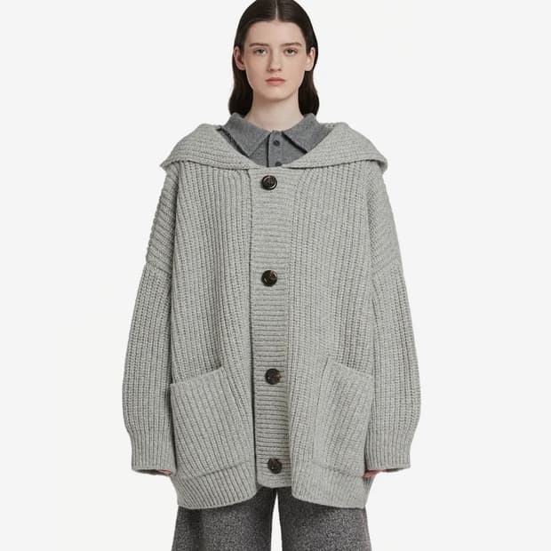 트렁크프로젝트 후디 가디건 (hoodie cardigan) grey