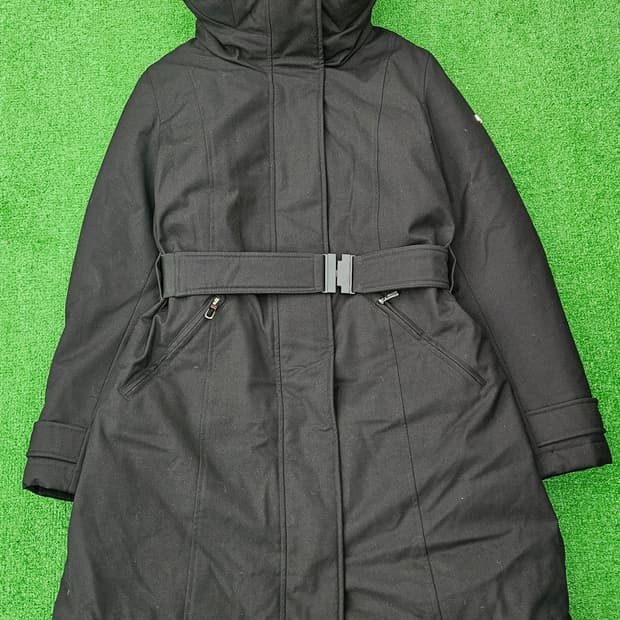 (정품) 두노 (DUNO) 블랙 벨티드 겨울덕다운롱패딩 코트