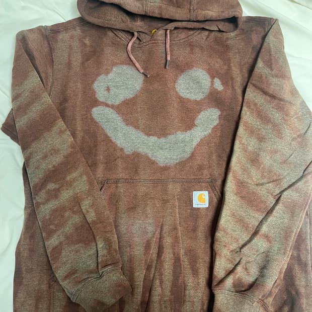 칼하트 스마일 나염 후드티