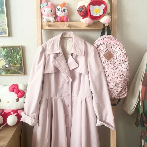 모리걸 빈티지 레스트로즈 핑크 트렌치코트 🌸🎀💗